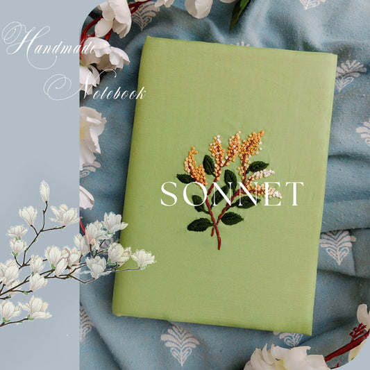 SONNET - Hand Embroidered Notebook